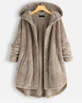 R&B | Abgerundeter Saum Kapuzen Sweatshirtjacke