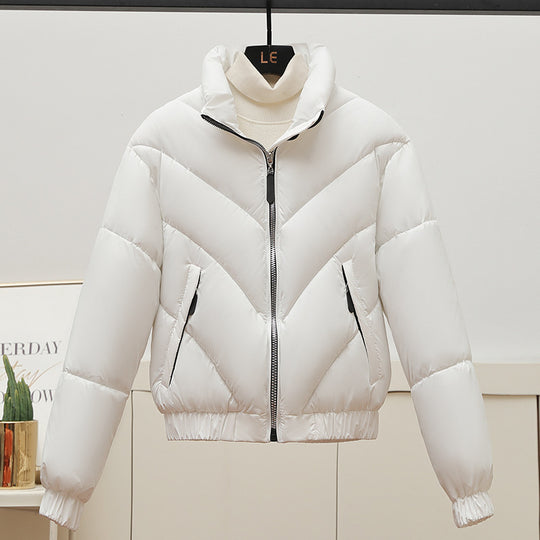 Damen Trendige und kuschelige Pufferjacke mit hohem Kragen und praktischen Eingrifftaschen R&B