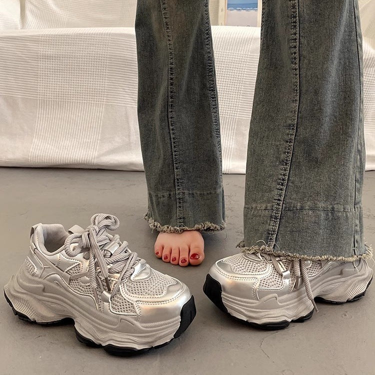 Damen Sportliche Chunky Sneakers mit atmungsaktiven Netz-Elementen R&B