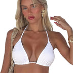 Damen Triangel-Bikinioberteil mit verstellbaren Trägern und elastischem Bund R&B
