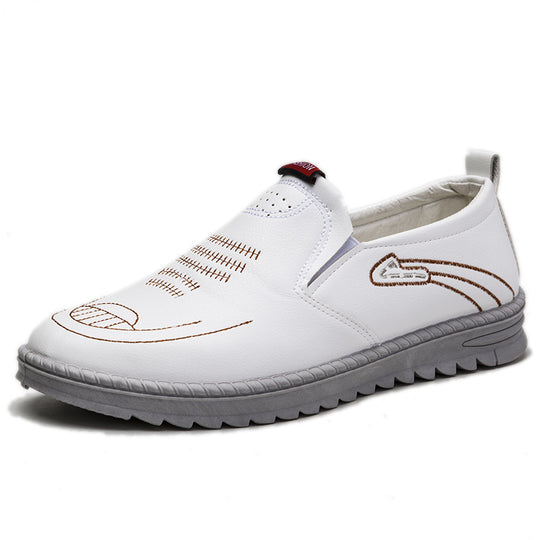 Herren Slip-On Freizeitschuhe aus Leder mit rutschfester Sohle R&B