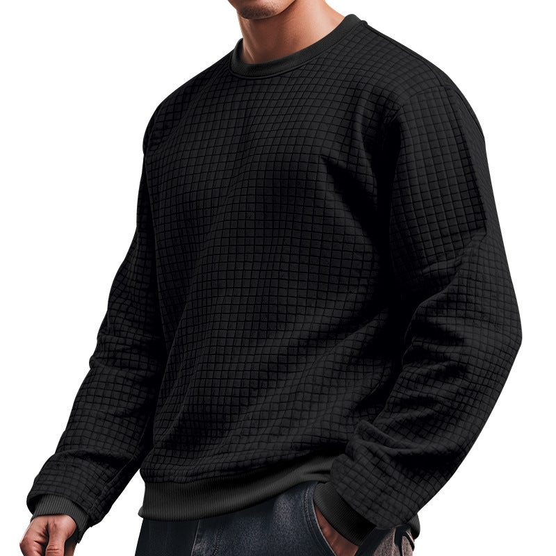 Herren Langarm-Sweatshirt mit strukturiertem Design und elastischem Bund R&B