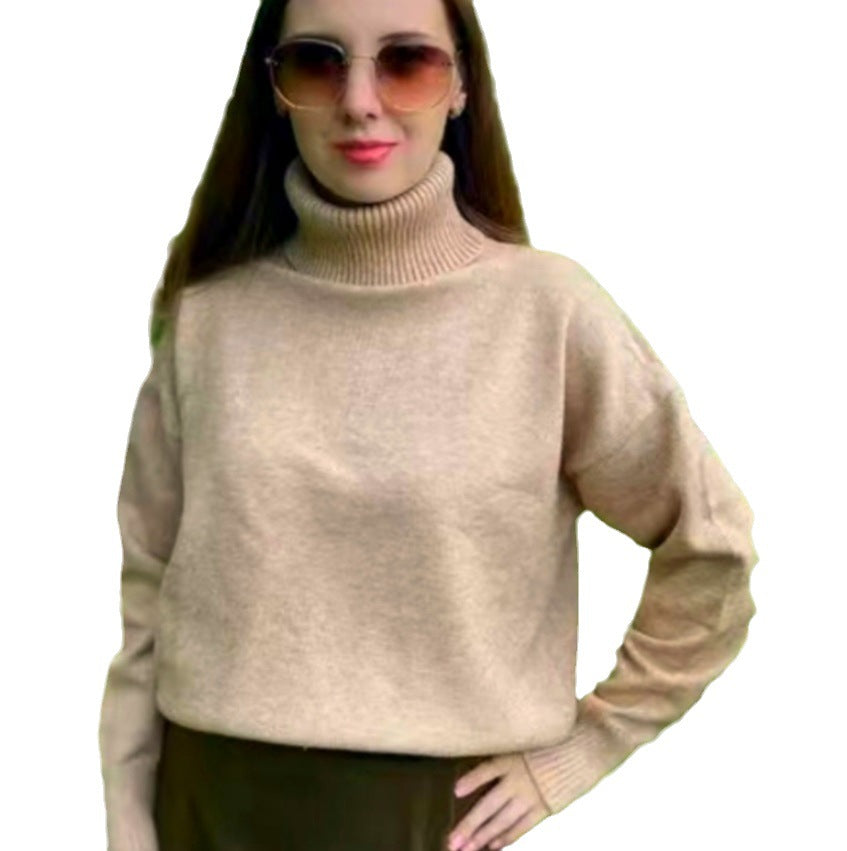 Damen Modischer Rollkragenpullover aus weichem Material R&B