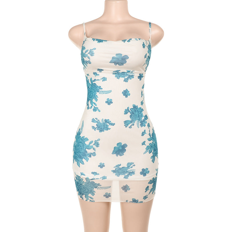 Damen figurbetontes Blumenkleid R&B