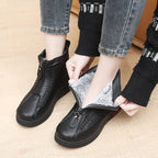 Damen Modische Stiefeletten mit doppeltem Reißverschluss und rutschfester Sohle R&B