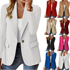Damen Eleganter Casual Blazer mit modernen Taschen und dezentem Knopf R&B