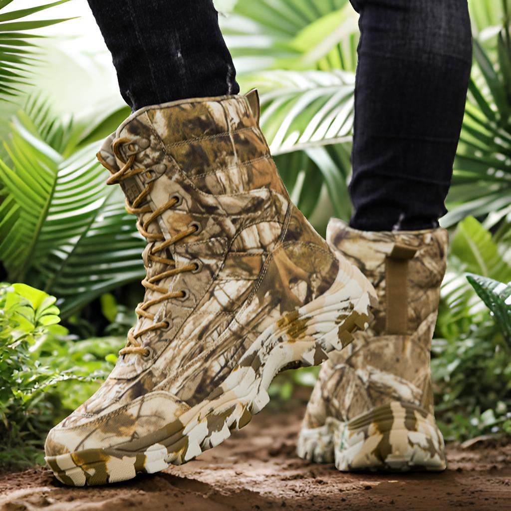 Herren Camouflage Gummistiefel mit rutschfester Sohle und hohem Schaft R&B