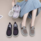 Damen Komfortable Slip-On Freizeitschuhe mit modischem Riemen R&B