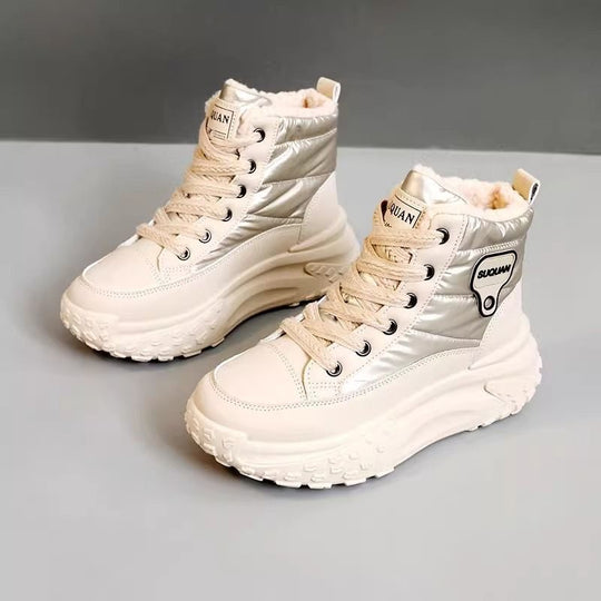 Damen sportive High-Top Sneakers mit warmem Futter und rutschfester Sohle R&B