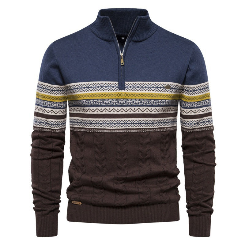 Herren modischer Pullover mit Reißverschluss und strukturiertem Design R&B