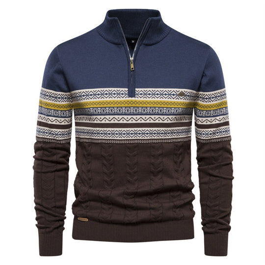 Herren modischer Pullover mit Reißverschluss und strukturiertem Design R&B