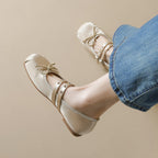 Damen Ballerinas mit verstellbarem Riemen und stilvollem Schleifendetail