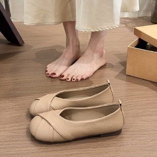 Damen Ballerinas mit hochwertiger Lederoberfläche und elegantem Querriemen R&B