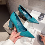Damen spitze High Heels mit Blockabsatz R&B