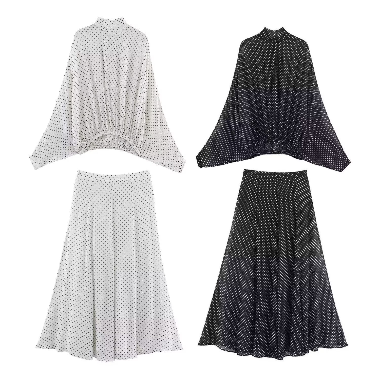 Damen Maxirock mit elegantem Pünktchenmuster und fließendem Schnitt R&B