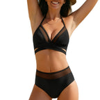 Damen Hochgeschnittener Bikini mit modischen Cut-Outs und eleganten transparenten Details R&B