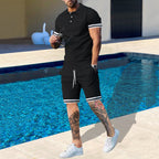 Herren sportliches Polo-Shirt und Shorts Set mit modernem Schnitt