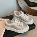 Damen Elegante Sneakers mit glattem Obermaterial und breiter Sohle R&B