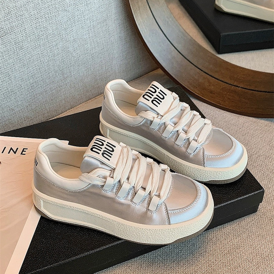 Damen Elegante Sneakers mit glattem Obermaterial und breiter Sohle R&B