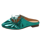 Damen elegante Mules mit raffiniertem Schleifendetail und atmungsaktiver Decksohle R&B