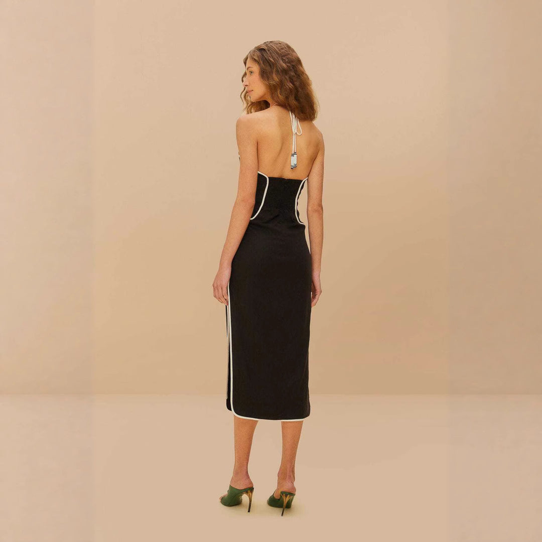 Damen Maxikleid mit seitlichen Cut-Outs und bodenlangem Schnitt R&B