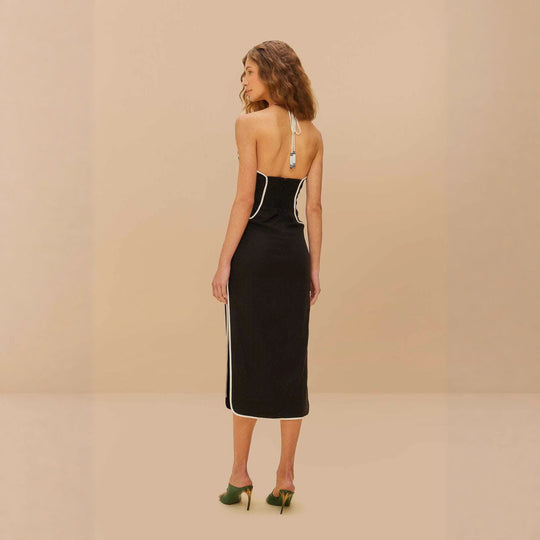 Damen Maxikleid mit seitlichen Cut-Outs und bodenlangem Schnitt R&B