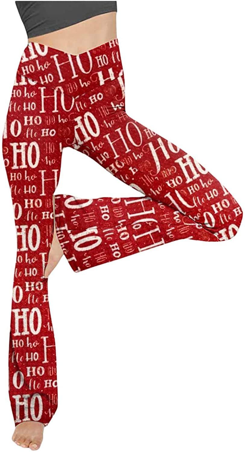 Damen Bootcut Yoga-Hose aus elastischem Material mit hohem Bund R&B