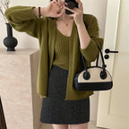 Damen Weicher Langarm-Cardigan mit Knopfleiste und bequemer Passform