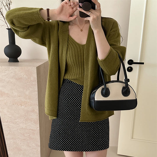 Damen Weicher Langarm-Cardigan mit Knopfleiste und bequemer Passform R&B