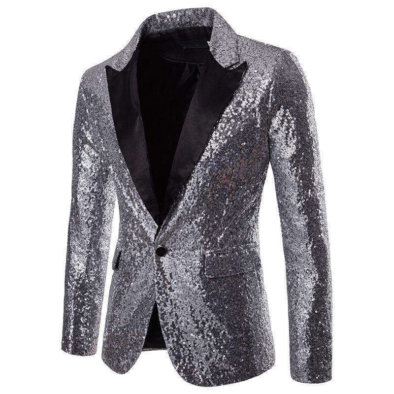Herren Paillettenblazer mit schimmerndem Finish und elegantem Schnitt R&B