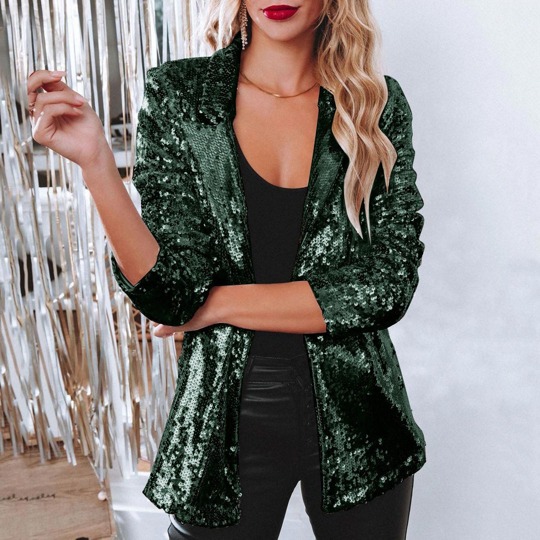 Damen Paillettenjacke mit weitem Schnitt und eleganten Details R&B