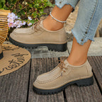 Damen modische Schnürschuhe mit robustem Profil und weichem Wildleder R&B