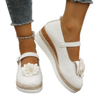 Damen Wedge-Sandaletten mit floraler Verzierungen und komfortabler Sohle R&B