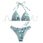 Damen Triangel-Bikini mit asymmetrischem Design und verstellbaren Trägern R&B