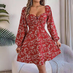 Damen Off-Shoulder Blumenkleid mit Rüschendetails R&B