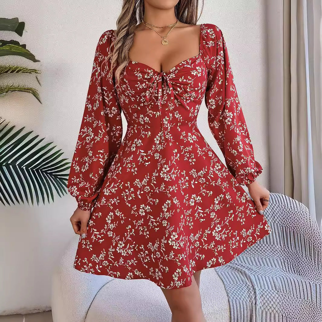 Damen Off-Shoulder Blumenkleid mit Rüschendetails R&B