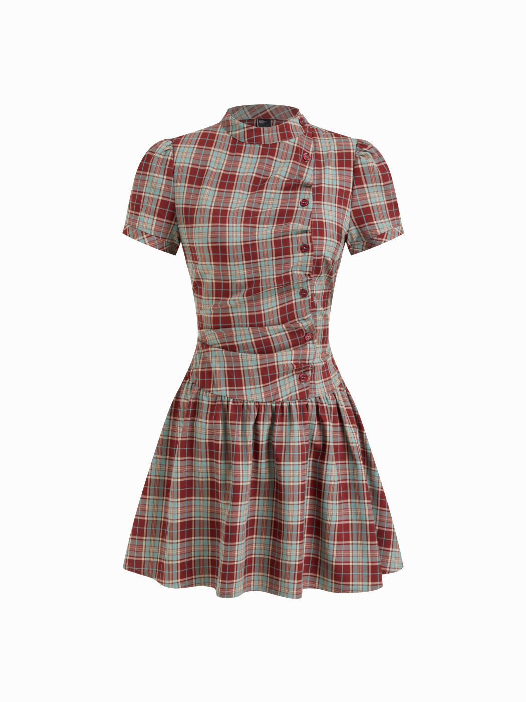 Damen Karo Kurzarmkleid R&B