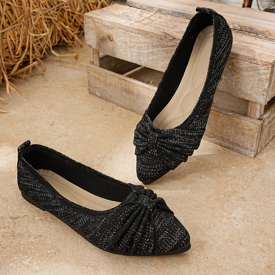 Damen elegante Ballerinas mit dekorativem Schleifenakzent und atmungsaktivem Obermaterial R&B