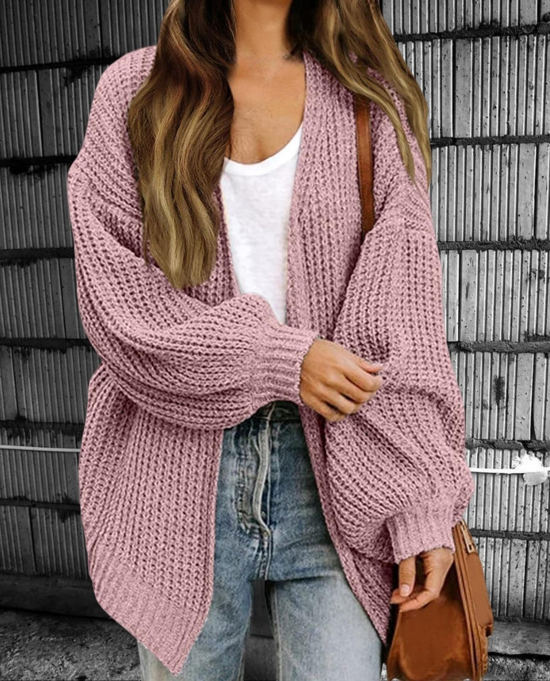 Damen Grobstrickjacke mit oversized Schnitt und lässigem Design R&B