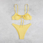 Damen Triangel-Bikini mit verstellbaren Trägern und charmantem Knoten-Detail R&B