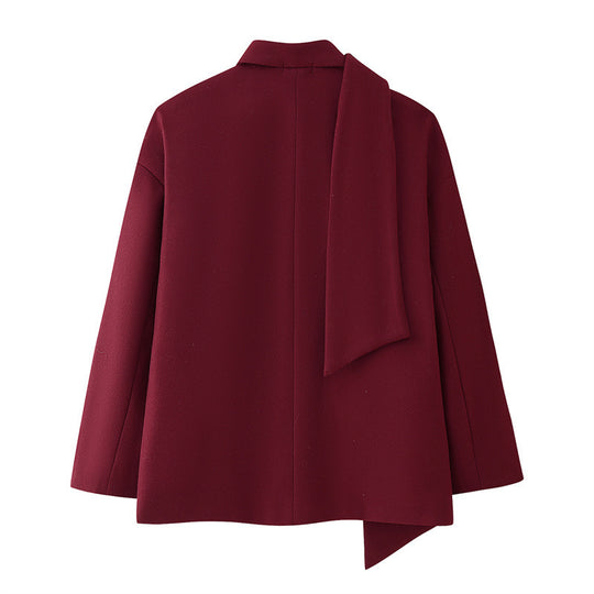 Damen modische Blazerjacke mit abnehmbarer Schalkragen R&B