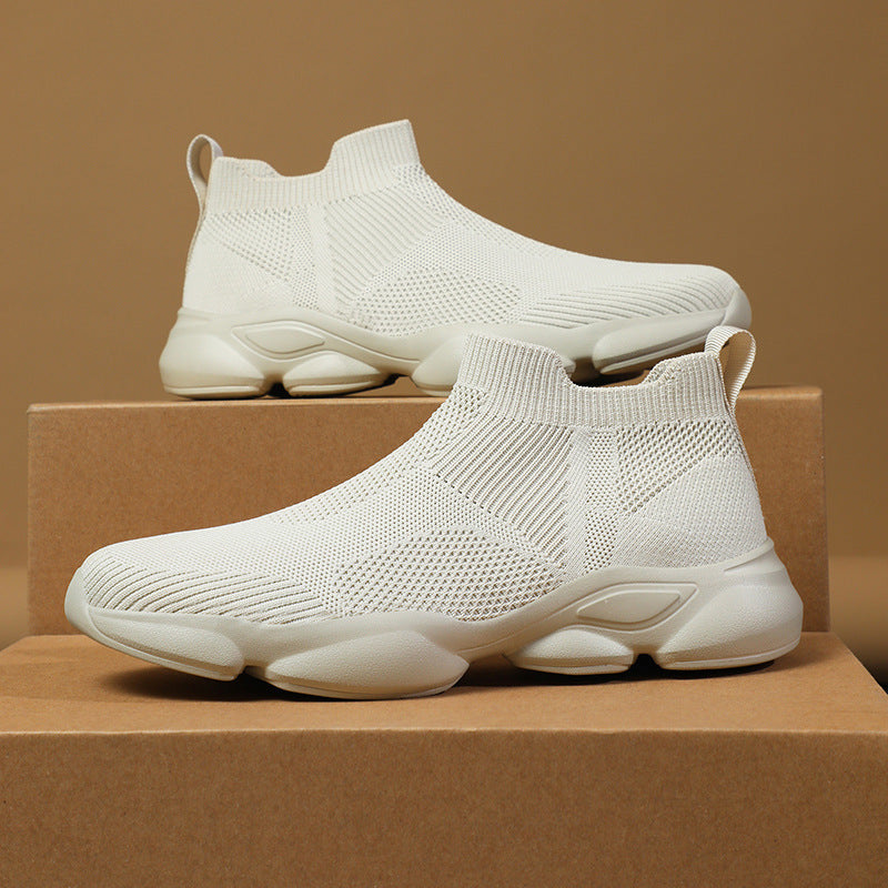 Damen Strick-Sneaker mit elastischem Schaft und rutschfester Sohle