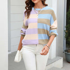 R&B | Farbiger Gestreifter Strickpullover Mit Stil