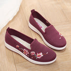 Damen Slip-On Sneaker mit floralem Stickmuster