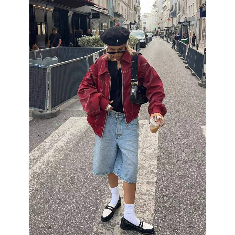 Damen Übergroße Fake Bomberjacke R&B