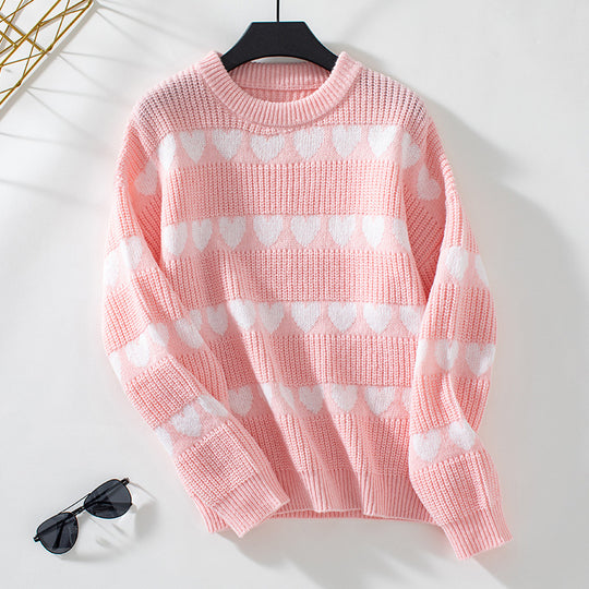 Damen kuscheliger Pullover mit Herzchenmuster R&B
