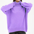 Damen Oversized Rollkragenpullover mit Rippstruktur