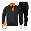 Herren Sweatshirt und Jogginghose Set mit modernem Stehkragen und praktischer Brusttasche R&B