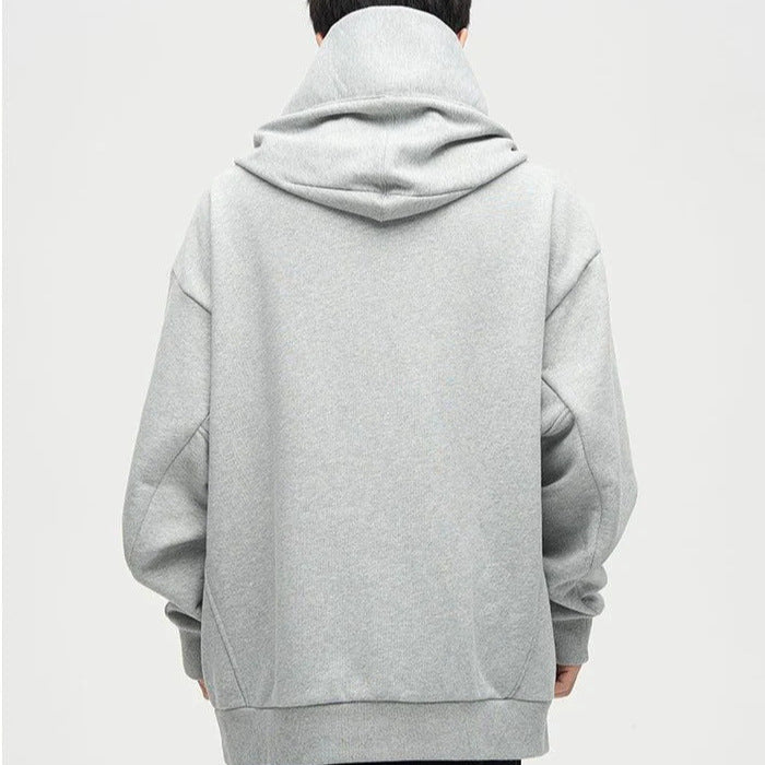 Damen Lässige Oversized Kapuzenpullover mit hochgezogenem Kragen R&B