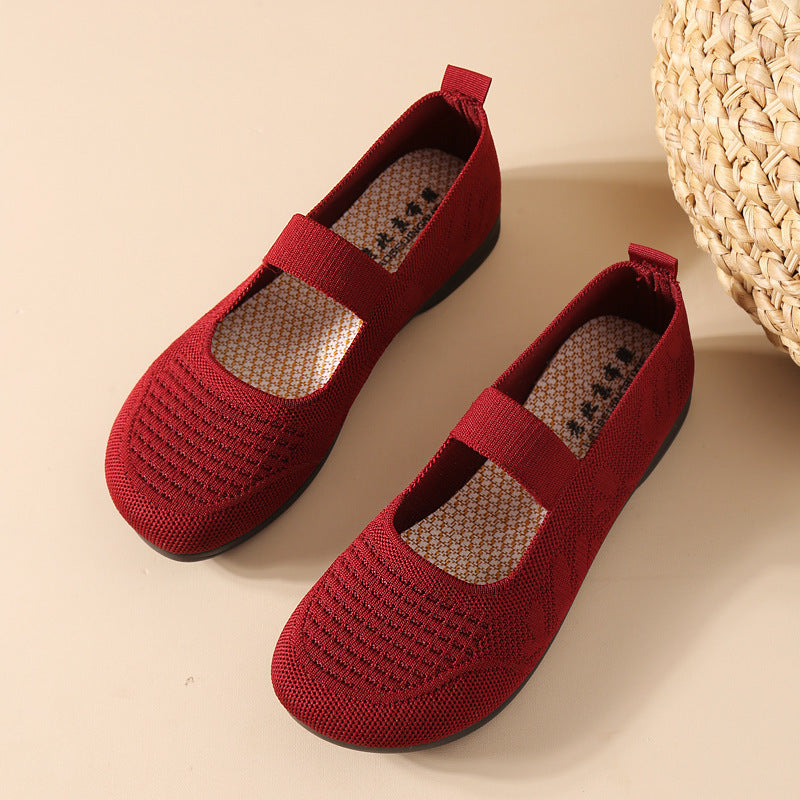 Damen Komfortable Ballerinas mit elastischem Riemen